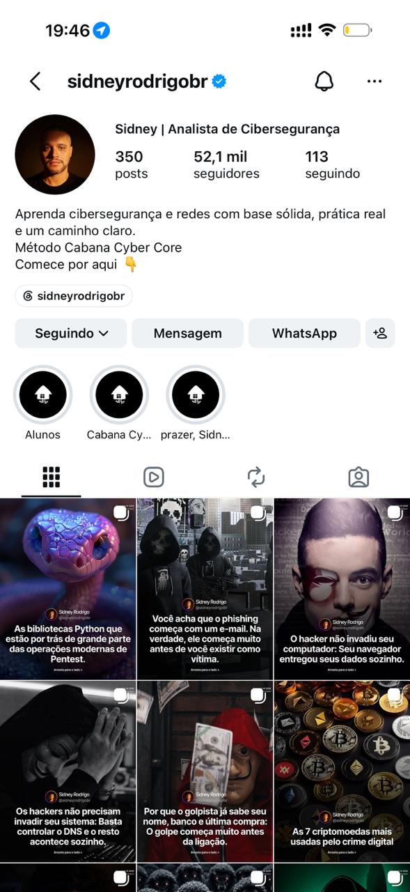 Perfil do aluno Sidney - Analista de Cibersegurança